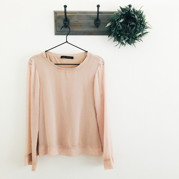 zara pink chiffon top